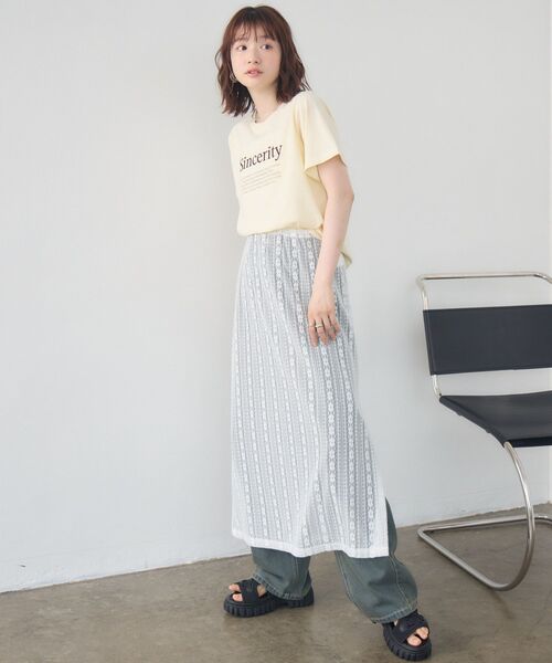 RETRO GIRL(レトロガール)の「メッセージロゴチビTEE(Tシャツ/カットソー・レディース・オフホワイト/ナチュラル/ライトグレー・FREE)」の14枚目の写真