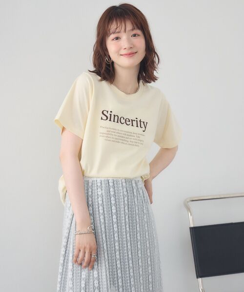 RETRO GIRL(レトロガール)の「メッセージロゴチビTEE(Tシャツ/カットソー・レディース・オフホワイト/ナチュラル/ライトグレー・FREE)」の16枚目の写真