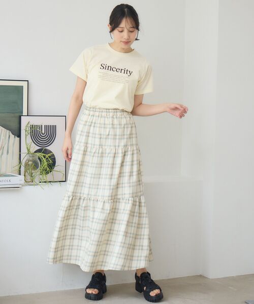 RETRO GIRL(レトロガール)の「メッセージロゴチビTEE(Tシャツ/カットソー・レディース・オフホワイト/ナチュラル/ライトグレー・FREE)」の19枚目の写真