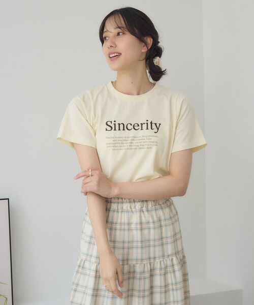 RETRO GIRL(レトロガール)の「メッセージロゴチビTEE(Tシャツ/カットソー・レディース・オフホワイト/ナチュラル/ライトグレー・FREE)」の20枚目の写真