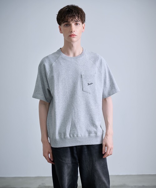 NUMBER (N)INE(ナンバーナイン)の「【NUMBER(N)INE/ナンバーナイン】FIRM COTTON RAGLAN SHORT SLEEVE POCKET SWEATSHIRT / ファーム コットン ラグラン ショートスリーブ ポケット クルーネック スウェット(スウェット・メンズ・ブラック/グレー/ブラック×ホワイト・M/L/XL)」の1枚目の写真