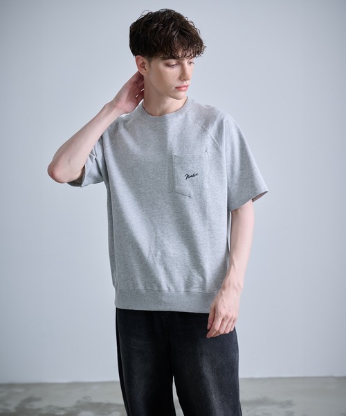 NUMBER (N)INE(ナンバーナイン)の「【NUMBER(N)INE/ナンバーナイン】FIRM COTTON RAGLAN SHORT SLEEVE POCKET SWEATSHIRT / ファーム コットン ラグラン ショートスリーブ ポケット クルーネック スウェット(スウェット・メンズ・ブラック/グレー/ブラック×ホワイト・M/L/XL)」の9枚目の写真