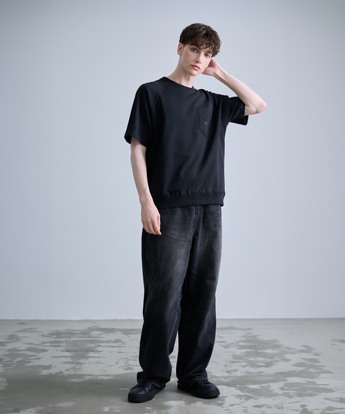 NUMBER (N)INE(ナンバーナイン)の「【NUMBER(N)INE/ナンバーナイン】FIRM COTTON RAGLAN SHORT SLEEVE POCKET SWEATSHIRT / ファーム コットン ラグラン ショートスリーブ ポケット クルーネック スウェット(スウェット・メンズ・ブラック/グレー/ブラック×ホワイト・M/L/XL)」の21枚目の写真