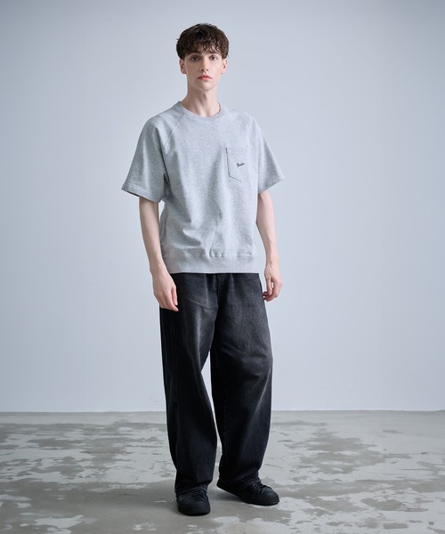 NUMBER (N)INE(ナンバーナイン)の「【NUMBER(N)INE/ナンバーナイン】FIRM COTTON RAGLAN SHORT SLEEVE POCKET SWEATSHIRT / ファーム コットン ラグラン ショートスリーブ ポケット クルーネック スウェット(スウェット・メンズ・ブラック/グレー/ブラック×ホワイト・M/L/XL)」の7枚目の写真