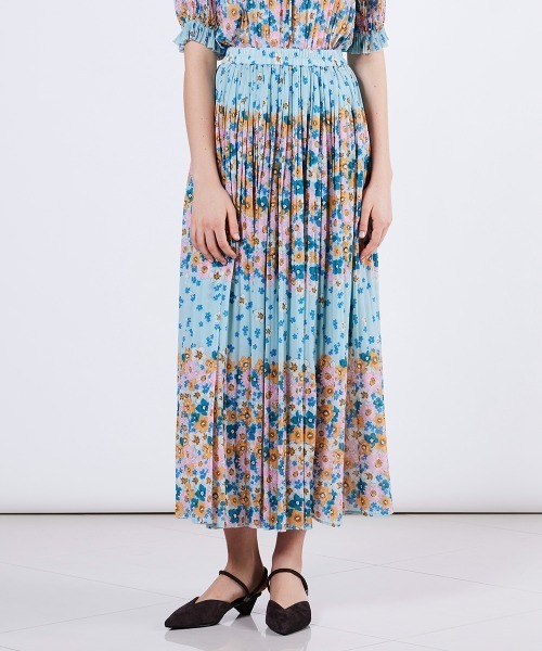 DOUBLE STANDARD CLOTHING（ダブルスタンダードクロージング）の「フラワーシフォンパネルボーダースカート（スカート・レディース・カラフル・36/38）」の5枚目の写真