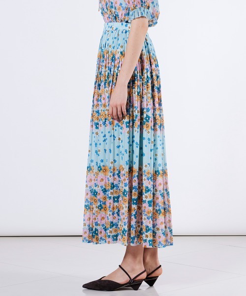 DOUBLE STANDARD CLOTHING（ダブルスタンダードクロージング）の「フラワーシフォンパネルボーダースカート（スカート・レディース・カラフル・36/38）」の6枚目の写真