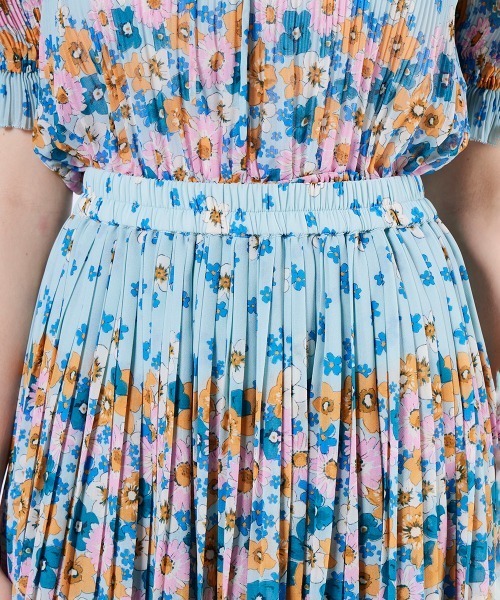 DOUBLE STANDARD CLOTHING（ダブルスタンダードクロージング）の「フラワーシフォンパネルボーダースカート（スカート・レディース・カラフル・36/38）」の8枚目の写真