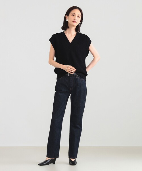 Demi-Luxe BEAMS（デミルクス ビームス）の「【1/9再値下げ】コットン 畦編みベスト［手洗い可］（ベスト・レディース・ブラウン系その他4/ブラック・ONE SIZE）」の4枚目の写真