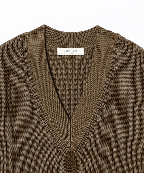 Demi-Luxe BEAMS（デミルクス ビームス）の「【1/9再値下げ】コットン 畦編みベスト［手洗い可］（ベスト・レディース・ブラウン系その他4/ブラック・ONE SIZE）」の18枚目の写真