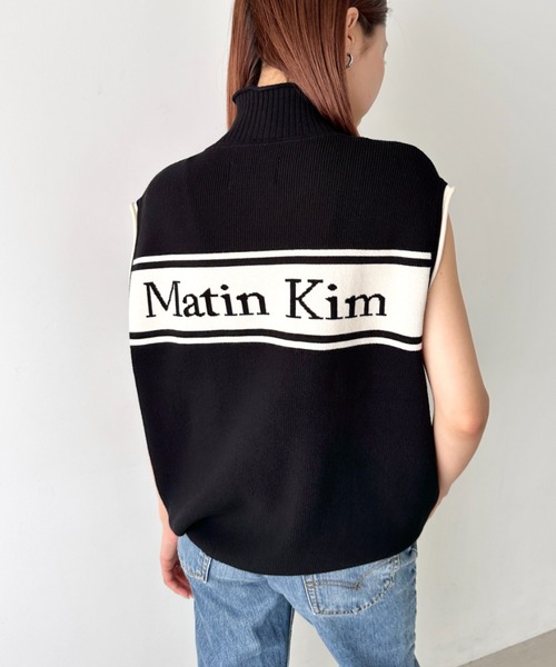 マーティンキム　Matin Kim ブラウンブルー ニットベスト S Amazon | マーティンキム Matin kim ニットベスト Sサイズ