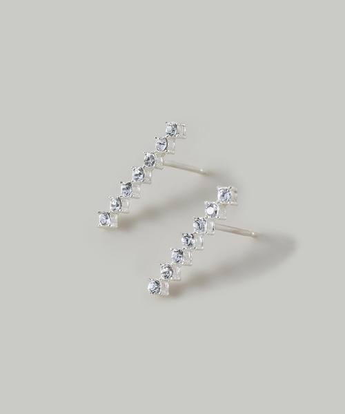 Jolie Toujours（ジョリトゥジュール）の「【金属アレルギー軽減】〈Silver925〉SWRストレートラインピアス（ピアス（両耳用）・レディース・シルバー・FREE）」の2枚目の写真