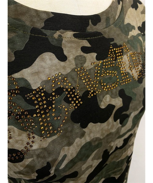 セール】ミニラインストーンロゴカモフラTシャツ（Tシャツ/カットソー