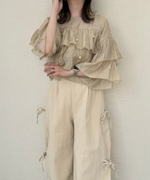 merrylatte | クロップドシアーティアードブラウス(シャツ/ブラウス)