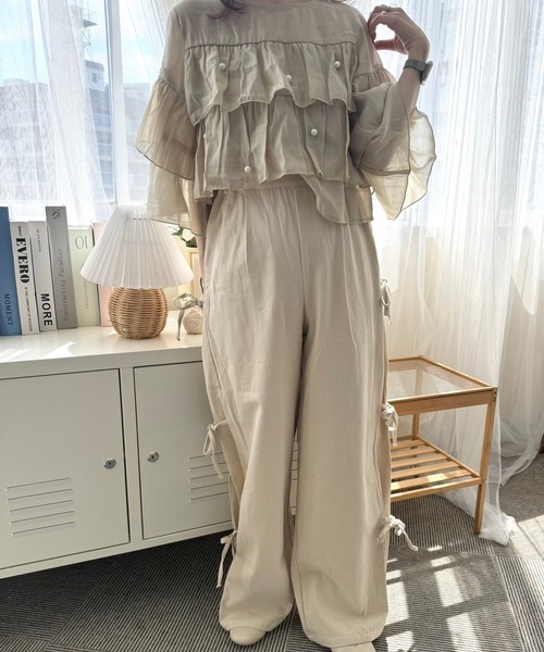 merrylatte（メリーラテ）の「クロップドシアーティアードブラウス（シャツ/ブラウス・レディース・アイボリー・FREE）」の9枚目の写真