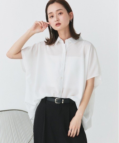 ad thie(アドティエ)の「ジョーゼット ドルマンスリーブシャツ(シャツ/ブラウス・レディース・チャコール/ブラック/オフホワイト・FREE)」の21枚目の写真