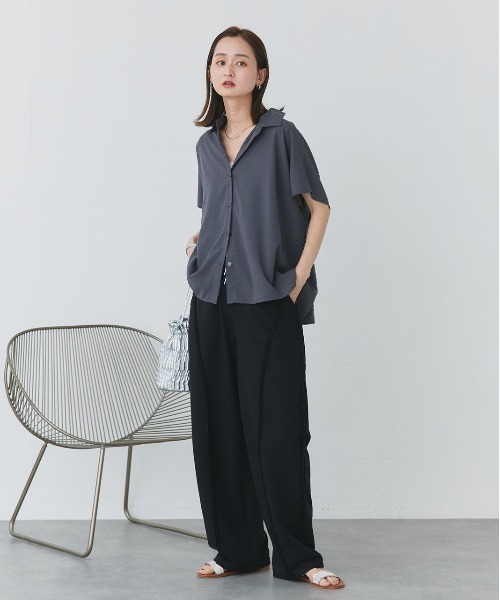 ad thie(アドティエ)の「ジョーゼット ドルマンスリーブシャツ(シャツ/ブラウス・レディース・チャコール/ブラック/オフホワイト・FREE)」の7枚目の写真