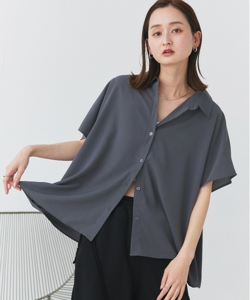 ad thie(アドティエ)の「ジョーゼット ドルマンスリーブシャツ(シャツ/ブラウス・レディース・チャコール/ブラック/オフホワイト・FREE)」の11枚目の写真