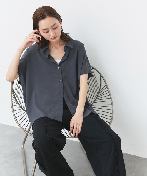 ad thie(アドティエ)の「ジョーゼット ドルマンスリーブシャツ(シャツ/ブラウス・レディース・チャコール/ブラック/オフホワイト・FREE)」の12枚目の写真
