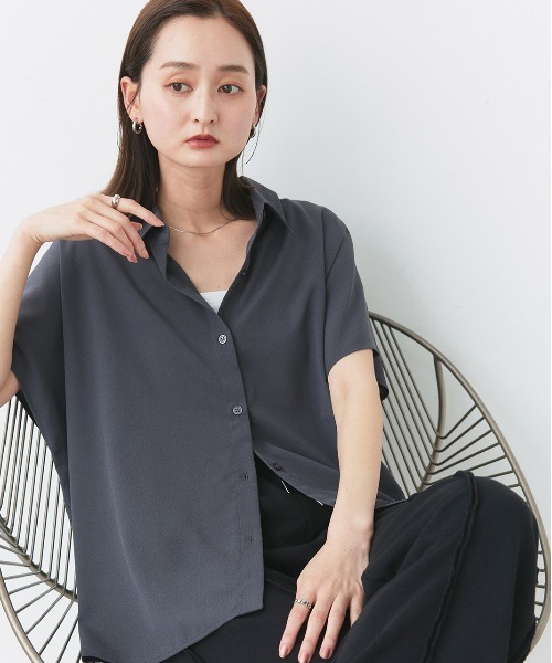 ad thie(アドティエ)の「ジョーゼット ドルマンスリーブシャツ(シャツ/ブラウス・レディース・チャコール/ブラック/オフホワイト・FREE)」の13枚目の写真