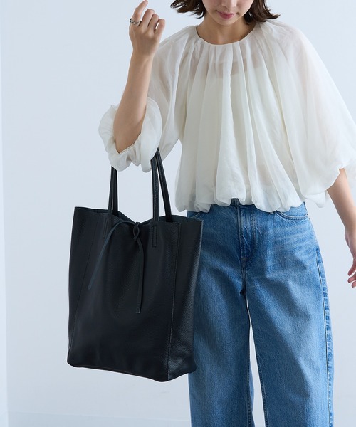 MARLON FIRENZE（マーロンフィレンツェ）の「【MARLON FIRENZE】イタリアンレザー A4トートバッグ（トートバッグ・レディース・グレイッシュベージュ/ブラック/シルバー・FREE）」の22枚目の写真