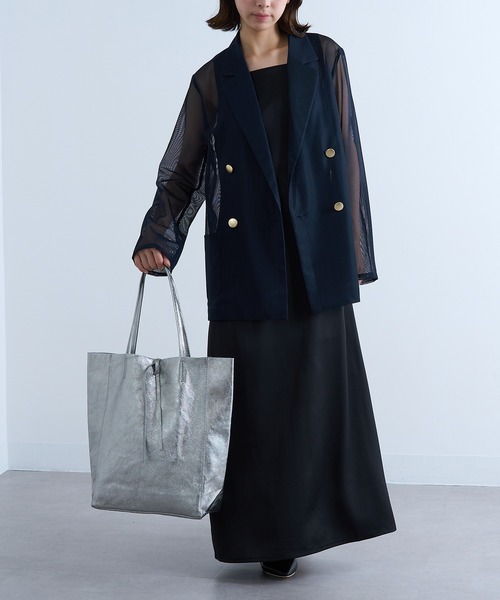 MARLON FIRENZE（マーロンフィレンツェ）の「【MARLON FIRENZE】イタリアンレザー A4トートバッグ（トートバッグ・レディース・グレイッシュベージュ/ブラック/シルバー・FREE）」の15枚目の写真