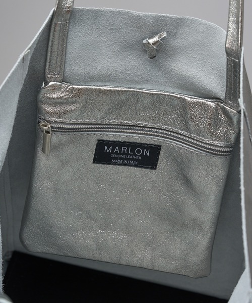 MARLON FIRENZE（マーロンフィレンツェ）の「【MARLON FIRENZE】イタリアンレザー A4トートバッグ（トートバッグ・レディース・グレイッシュベージュ/ブラック/シルバー・FREE）」の8枚目の写真