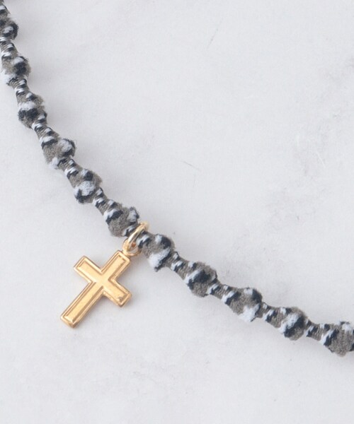 TAKEO KIKUCHI(タケオキクチ)の「Motief W Necklace(ネックレス・メンズ・ブラック系1/ブラック/ライトブルー/ブルー・00)」の1枚目の写真