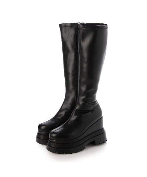 EVOL（イーボル）の「【XSサイズ・厚底】11cmストレッチロングブーツ IZ5835（ブーツ・レディース・アイボリー/ブラック・S/M/L/XS）」の13枚目の写真