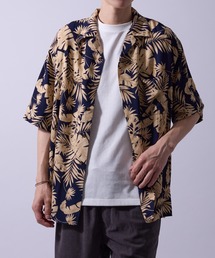 アダムエロペ アロハシャツ　柄シャツ ADAM ET ROPÉ HOMME(アダム エ ロペ オム) / 《BLACK&WHITE