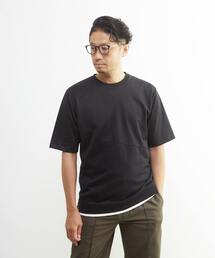 MEN'S MELROSE（メンズメルローズ）の「シルケットポンチ 同色ブロックパターンTシャツ | 接触冷感（Tシャツ/カットソー・メンズ）」