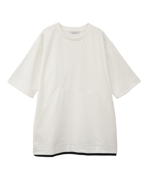 MEN'S MELROSE(メンズメルローズ)の「シルケットポンチ 同色ブロックパターンTシャツ | 接触冷感(Tシャツ/カットソー・メンズ・ブルーグレー/ブラック/ホワイト・2/3/4)」の11枚目の写真