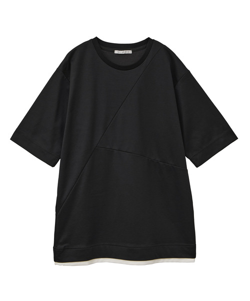 MEN'S MELROSE(メンズメルローズ)の「シルケットポンチ 同色ブロックパターンTシャツ | 接触冷感(Tシャツ/カットソー・メンズ・ブルーグレー/ブラック/ホワイト・2/3/4)」の17枚目の写真