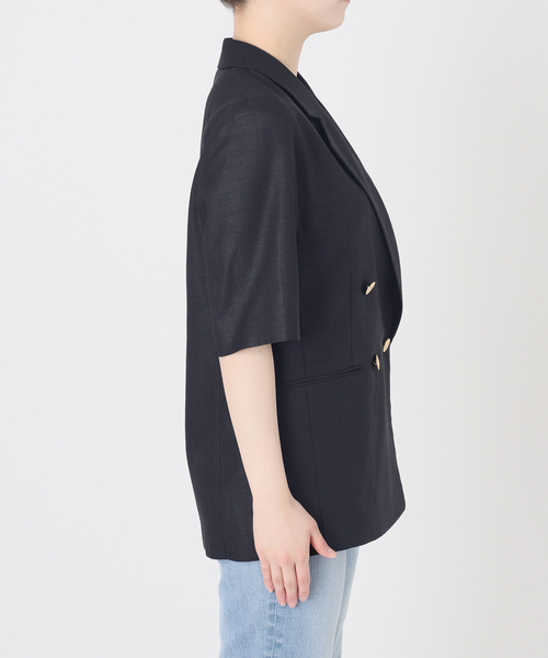 Spick & Span（スピックアンドスパン）の「《一部店舗+WEB限定 / 追加2》ドライクロスハーフスリーブジャケット（テーラードジャケット・レディース・タン/ネイビー・36/38）」の22枚目の写真