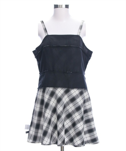 clear（クリア）の「チェック柄ティアードフリルミニワンピース［カジュアル ガーリー］≪SS新作≫（ワンピース・レディース・ボルドー/ブラック・F）」の14枚目の写真