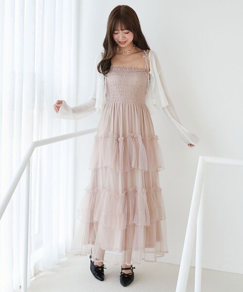 MAJESTIC LEGON（マジェスティックレゴン）の「キラキラボタンシアーカーディガン（カーディガン/ボレロ・レディース・ピンク/ブルー/オフホワイト/ネイビー/イエロー/ブラック・MEDIUM）」の19枚目の写真