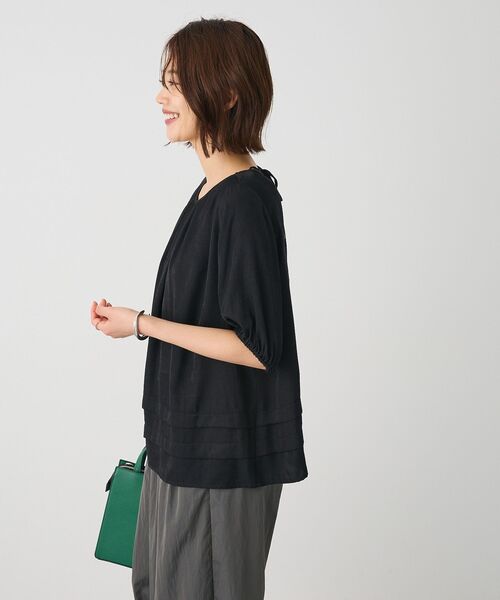 CRAFT STANDARD BOUTIQUE(クラフトスタンダードブティック)の「バックレースアップバルーンスリーブブラウス(シャツ/ブラウス・レディース・アイボリー/サックスブルー/ブラック・FREE)」の6枚目の写真