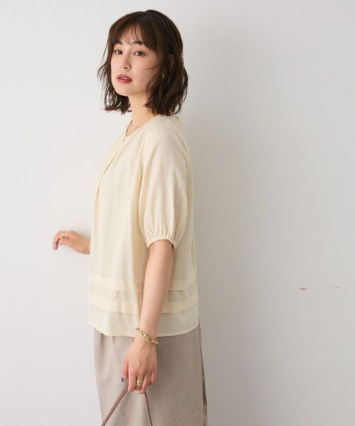 CRAFT STANDARD BOUTIQUE(クラフトスタンダードブティック)の「バックレースアップバルーンスリーブブラウス(シャツ/ブラウス・レディース・アイボリー/サックスブルー/ブラック・FREE)」の12枚目の写真