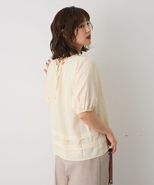 CRAFT STANDARD BOUTIQUE(クラフトスタンダードブティック)の「バックレースアップバルーンスリーブブラウス(シャツ/ブラウス・レディース・アイボリー/サックスブルー/ブラック・FREE)」の13枚目の写真