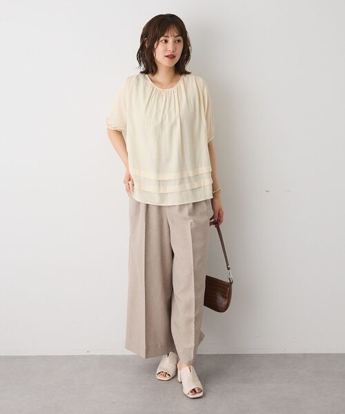 CRAFT STANDARD BOUTIQUE(クラフトスタンダードブティック)の「バックレースアップバルーンスリーブブラウス(シャツ/ブラウス・レディース・アイボリー/サックスブルー/ブラック・FREE)」の15枚目の写真