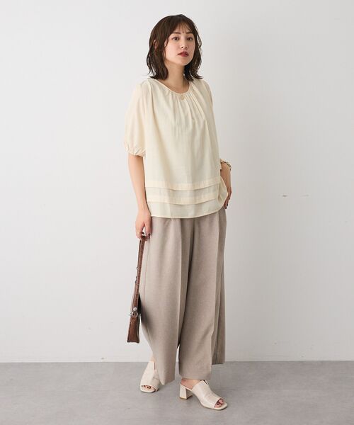 CRAFT STANDARD BOUTIQUE(クラフトスタンダードブティック)の「バックレースアップバルーンスリーブブラウス(シャツ/ブラウス・レディース・アイボリー/サックスブルー/ブラック・FREE)」の16枚目の写真