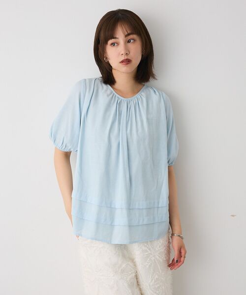 CRAFT STANDARD BOUTIQUE(クラフトスタンダードブティック)の「バックレースアップバルーンスリーブブラウス(シャツ/ブラウス・レディース・アイボリー/サックスブルー/ブラック・FREE)」の19枚目の写真