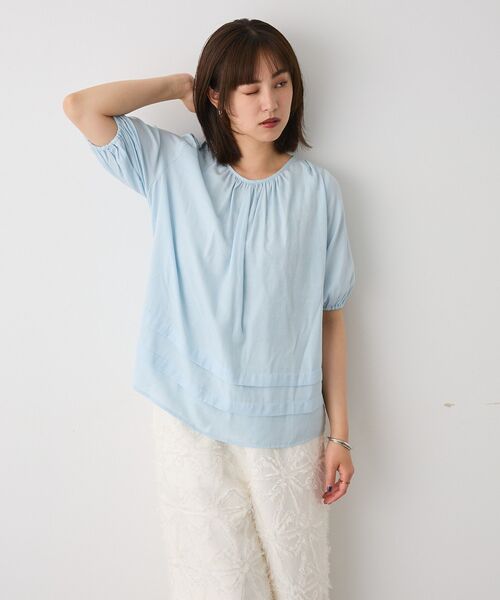 CRAFT STANDARD BOUTIQUE(クラフトスタンダードブティック)の「バックレースアップバルーンスリーブブラウス(シャツ/ブラウス・レディース・アイボリー/サックスブルー/ブラック・FREE)」の20枚目の写真
