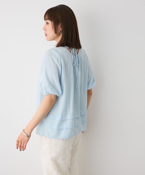 CRAFT STANDARD BOUTIQUE(クラフトスタンダードブティック)の「バックレースアップバルーンスリーブブラウス(シャツ/ブラウス・レディース・アイボリー/サックスブルー/ブラック・FREE)」の21枚目の写真