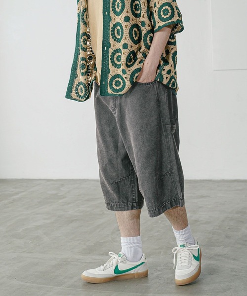 BAYFLOW(ベイフロー)の「※ウォッシュドダックハーフパンツ(その他パンツ・メンズ・アクア/ブラック・MEDIUM/LARGE)」の1枚目の写真