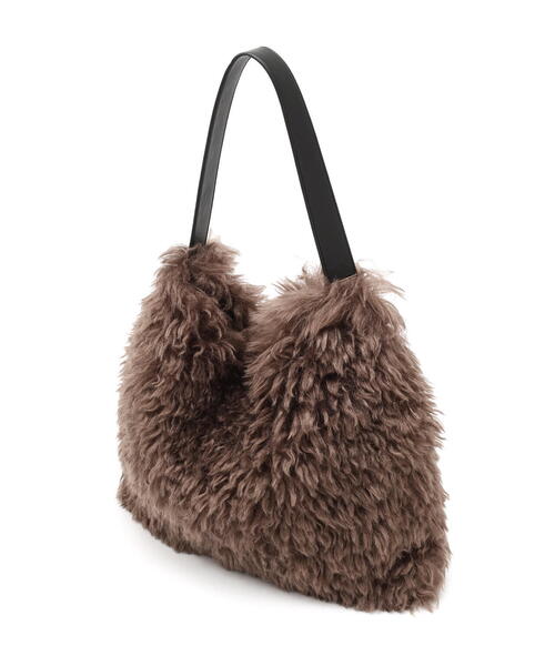 human woman（ヒューマンウーマン）の「◆フェイクファーバッグ（トートバッグ・レディース・ブラウン/ベージュ・ﾌﾘ-）」の13枚目の写真