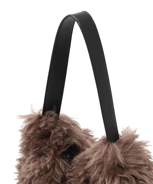 human woman（ヒューマンウーマン）の「◆フェイクファーバッグ（トートバッグ・レディース・ブラウン/ベージュ・ﾌﾘ-）」の14枚目の写真