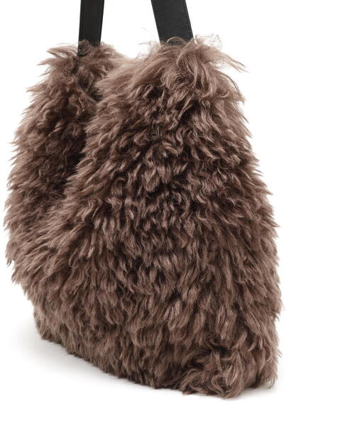 human woman（ヒューマンウーマン）の「◆フェイクファーバッグ（トートバッグ・レディース・ブラウン/ベージュ・ﾌﾘ-）」の15枚目の写真