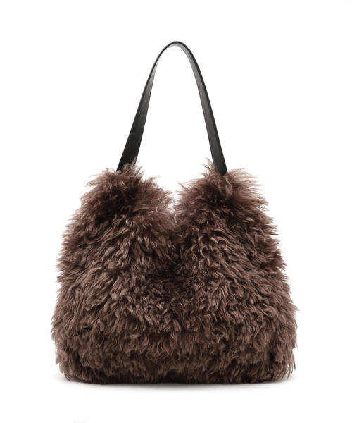 human woman（ヒューマンウーマン）の「◆フェイクファーバッグ（トートバッグ・レディース・ブラウン/ベージュ・ﾌﾘ-）」の9枚目の写真