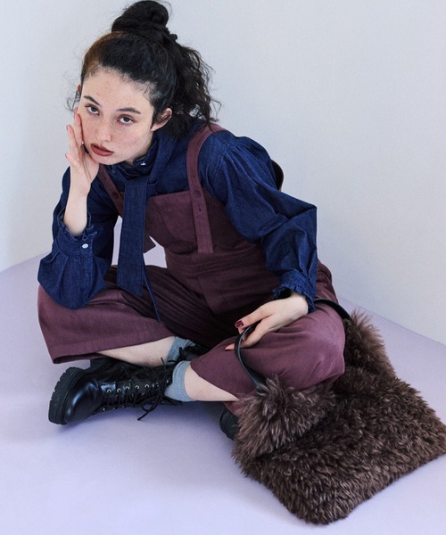 human woman（ヒューマンウーマン）の「◆フェイクファーバッグ（トートバッグ・レディース・ブラウン/ベージュ・ﾌﾘ-）」の6枚目の写真