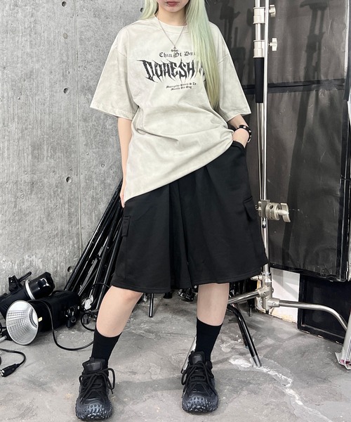 Figments(フィグメンツ)の「ダーティ加工メタルロゴビッグT(Tシャツ/カットソー・レディース・ピンク/ホワイト・FREE)」の8枚目の写真
